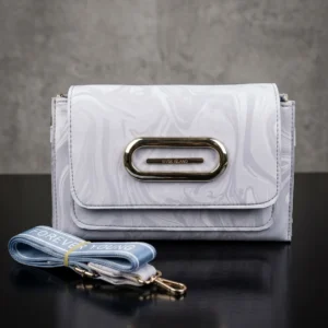 Ice Blue Marble Print Sling Bag