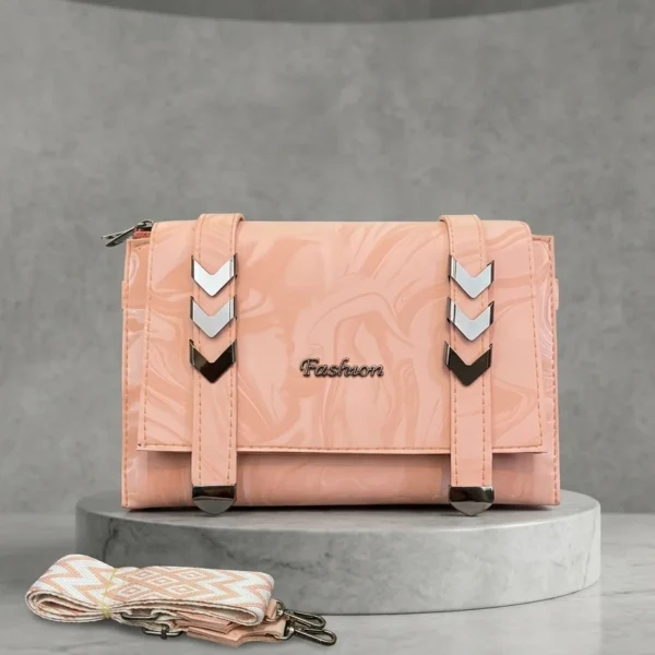 Pink Marble Print Sling Bag